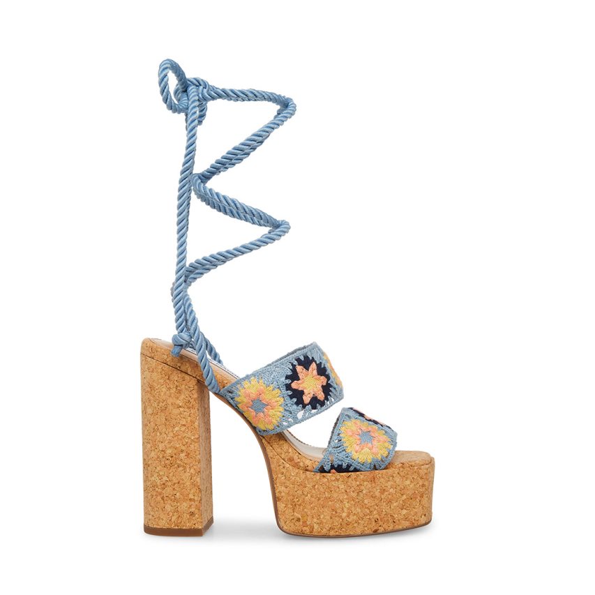 Blue Steve Madden Amabella Women\'s Heels Sandals | PH 5174QNX